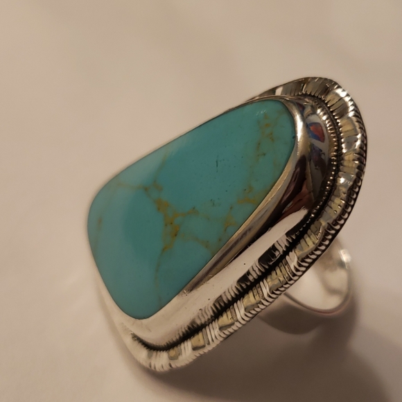 Turquoise and Sterling silver ring - Picture 3 of 7